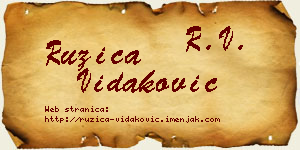 Ružica Vidaković vizit kartica